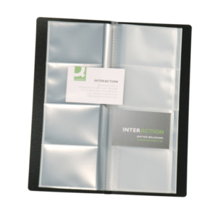 Portabiglietti da visita Q-Connect buste cm buste saldate nero KF03664