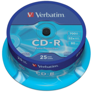 CD-R Extra Protection Verbatim 700 MB 52x Spindle Case da 25 cd-r - 43432
