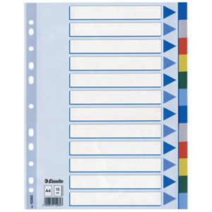 Divisore intercalare Esselte polipropilene A4 12 tasti 15262