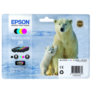Cartucce inkjet Orso polare 26 Epson n+c+m+g Conf. 4 - C13T26164012