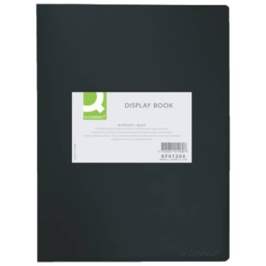Portalistini in polipropilene con 40 tasche Q-Connect formato A4 - nero opaco - KF01260