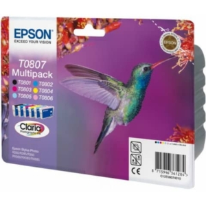 Cartucce inkjet Colibrì T080/blister RS Epson 6 colori Conf. 6 - C13T08074011