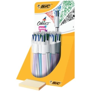 Espositore 20 penne a sfera a scatto Bic 4 Colours Shine 902128