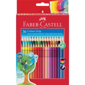 Matite colorate Faber-Castell Colour Grip astuccio di cartone - colori assortiti - conf. 36 pezzi - 112442