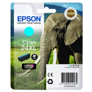 Cartuccia inkjet alta capacità Elefante 24XL Epson ciano C13T24324012