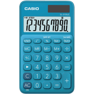 Calcolatrice tascabile CASIO 10 cifre - solare e batteria Blu - SL-310UC-BU-W-EC