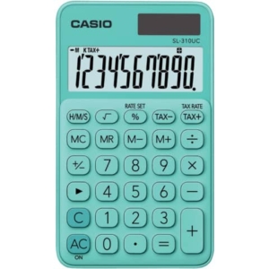 Calcolatrice tascabile CASIO 10 cifre - solare e batteria Verde - SL-310UC-GN-W-EC