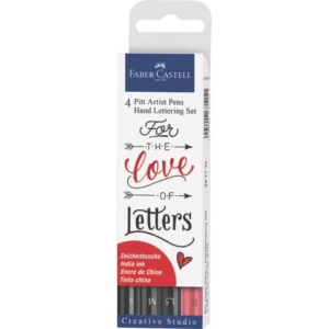 Penna inchiostro pigmentato Faber Castell Pitt Artist conf. 4 pezzi - hand lettering - 267115