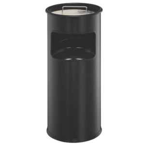 Posacenere Durable a colonna acciaio con sabbia e cestino base tonda H 62 x Ø 26 cm nero - 333001