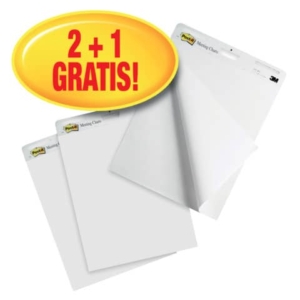 Blocchi lavagna Post-it® Meeting Chart bianco 63,5x77,5 cm 30 fogli Promo Pack 2+1 GRATIS - 7000081684
