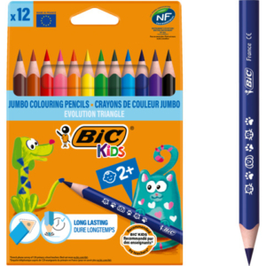 Matite colorate BIC Kids Evolution Triangle con fusto triangolare in conf. 12 pezzi assortiti - 82973511