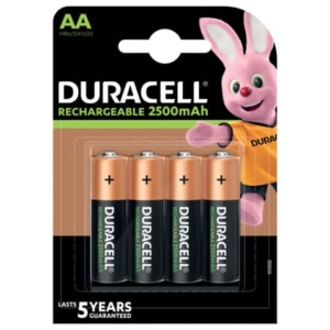 Batterie ricaricabili Duracell Precaricata Stilo 2500 mAh AA conf. da 4 - DU75