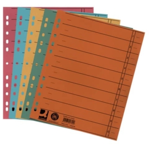 Separatore per archivio con perforazione universale Q-Connect 24x30 cm 230 g/m² assortiti  conf. da 100 - KF00642