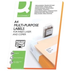 Etichette universali Q-Connect bianco 105x74 mm - 8 et./foglio conf. da 100 fogli - KF10659