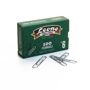 Fermagli Leone Dell'Era in acciaio zincato N. 6 1,2x58 mm rotondi zinco brillante scatola da 100 pz. - FZ6