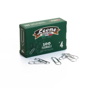 Fermagli Leone Dell'Era in acciaio zincato N. 4 0,9x32 mm triangolari zinco brillante scatola da 100 pz. - FZ4