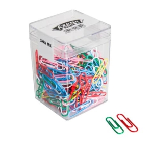 Fermagli Leone Dell'Era in filo ricoperto da plastica colorata Gran Mix misure assortite scatola da 125 g FXPB125GMIX