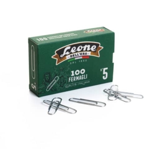 Fermagli Leone Dell'Era in acciaio zincato N. 5 1,1x49 mm rotondi zinco brillante scatola da 100 pz. - FZ5