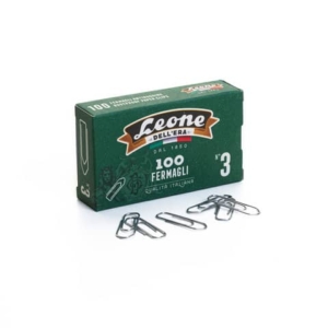 Fermagli Leone Dell'Era in acciaio zincato N. 3 0,85x28 mm triangolari zinco brillante scatola da 100 pz. - FZ3