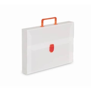 Valigetta portadocumenti Favorit a una chiusura polionda cannettato bianco trasparente 27x38 cm dorso 5 cm - EURO5T