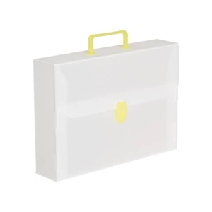 Valigetta portadocumenti Favorit a una chiusura polionda cannettato bianco trasparente 27x38 cm dorso 8 cm - EURO8T