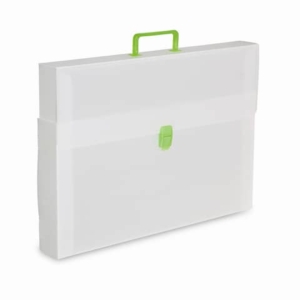 Valigetta portadisegni Favorit a una chiusura polionda cannettato bianco trasp. 36,5x56 cm dorso 3,5 cm - EURO 4T