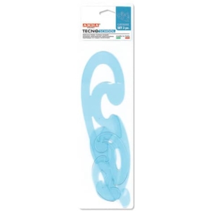 Set curvilinee ARDA Serie Tecnoschool polistirolo termoresistente azzurro trasparente  Conf. 3 pezzi - 41200