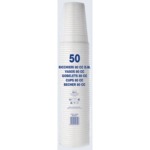Bicchieri monouso Dopla Professional 80 ml polistirene bianco conf. 50 pezzi - 42107