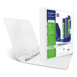 Raccoglitore personalizzabile Sei Rota Nettuno TI - 4 anelli a D 50 mm - A4 bianco - dorso 7 cm - 36835001