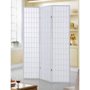 Paravento a 3 ante Serena Group in legno e carta di riso bianco 130,5x178 cm NY1004-3