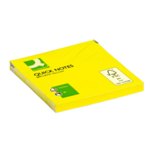 Foglietti riposizionabili Q-Connect 70 giallo neon 76x76 mm 6 blocchetti da 80 ff - KF10514