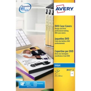 Copertine scrivibili per DVD AVERY 273x183 mm - inkjet - conf. 25 fogli - J8437-25