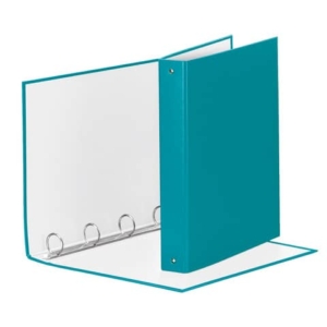 Raccoglitore Esselte Meeting a 4 anelli tondi 30mm cartone rivestito in PP turchese 22x30cm dorso 4cm - 395792800