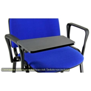 Coppia braccioli fissi con tavoletta destra Unisit Dado nero - ACCKTDAF2