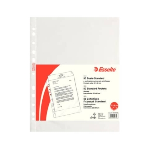 Buste a perforazione universale goffrate Esselte STANDARD 22x30 cm trasparente antiriflesso conf.50 - 395097300