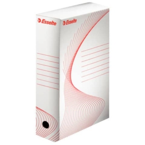 Scatola archivio Esselte Boxy 100 bianco/rosso 25x35x10 cm 20172