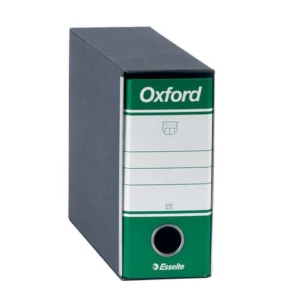 Registratore con custodia Esselte G81 OXFORD memorandum 29,5x19cm - dorso 8 cm verde - 390781180
