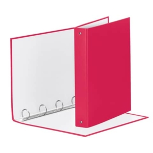 Raccoglitore Esselte Meeting a 4 anelli tondi 30mm cartone rivestito in PP fucsia 22x30cm dorso 4cm - 395792900