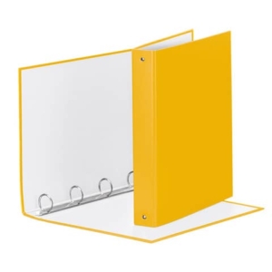 Raccoglitore Esselte Meeting a 4 anelli tondi 30mm cartone rivestito in PP giallo 22x30cm dorso 4cm - 395792100