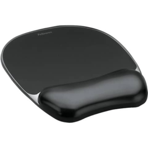 Tappetino mouse con poggiapolsi FELLOWES Crystal? Gel nero 20,2 x 23,5 x 2,5 cm - 9112101