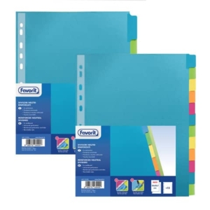 Divisore personalizzabile Favorit Strong Line A4+ 6 tacche neutre assortiti 400132504