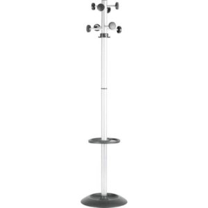 Appendiabiti da terra Unisit Totem con portaombrelli  h. 172 cm - 8 appendini grigio - APUTO/G