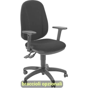 Sedia operativa girevole Unisit Giano GIGI Eco Smart rivestimento PPL nero - braccioli opzionali - GIGI/EN