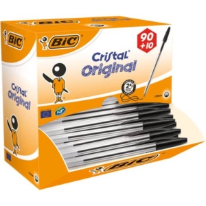 Penne a sfera BIC Cristal M 1 mm nero value pack 90+10 - 942911