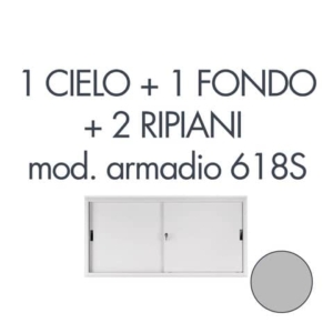 Set 1 cielo + 1 fondo + 2 piani per armadio Tecnical 2 618S grigio GRIGIO - 805141163032
