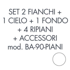 Set 2 fianchi + 1 cielo + 1 fondo + 4 ripiani + accessori per armadio Tecnical 2 BA-90-PIANI bianco - 805141163067