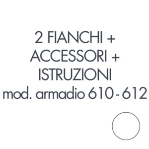 Set 2 fianchi + accessori + istruzioni montaggio per armadi 610 - 612 bianco Tecnical 2 - 805141163007