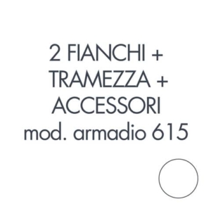 Set 2 fianchi + 1 tramezza + accessori + istruzioni per armadio Tecnical 2 615 bianco - 805141163041