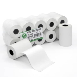Rotoli POS Rotolificio Pugliese BPA Free Exclusive carta termica 57 mm x 18 m 48 g/m² f. 12 mm - cf. 10 pz NBA 5718-D38NV