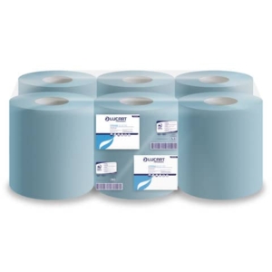 Asciugamani industriali multiuso 2 veli Lucart blu 19,9 cm x 139,8 m 6 rotoli da 466 strappi - 852105
